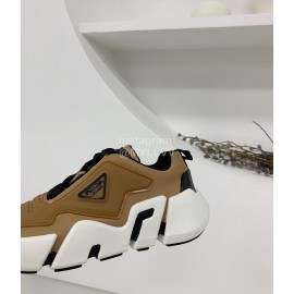 Prada Fashion Thick Soled Casual Shoes For Men And Women Brown