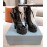 Prada Autumn Winter Black Patent Leather Thick Soles High Heel Boots For Women 