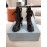 Prada Autumn Winter Black Patent Leather Thick Soles High Heel Boots For Women 