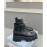 Prada Autumn Winter Leather Thick Soles Short Boots For Women Black
