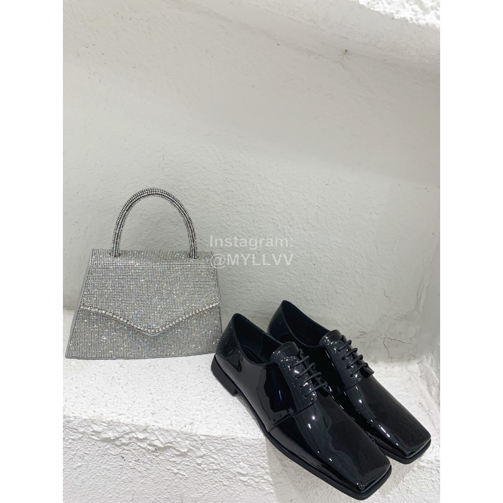 Prada Fashion Square Head Cowhide Shoes For Women Black