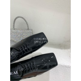 Prada Fashion Square Head Cowhide Shoes For Women Black