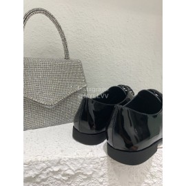 Prada Fashion Square Head Cowhide Shoes For Women Black