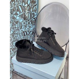 Prada Autumn And Winter Thick Soled Wool Sneakers