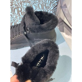 Prada Autumn And Winter Thick Soled Wool Sneakers