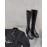 Prada Autumn Winter Leather Long Boots For Women Black