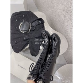 Prada Autumn Winter Leather Lace Up Long Boots For Women