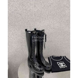 Prada Autumn Winter Leather Lace Up Long Boots For Women
