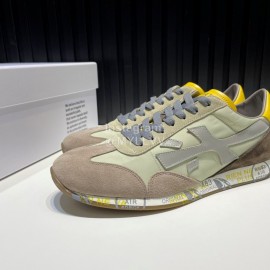 Premiata Vintage Leather Canvas Sneakers For Men