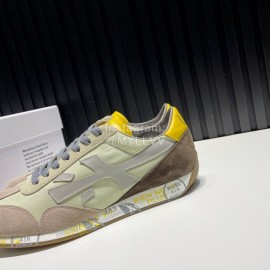 Premiata Vintage Leather Canvas Sneakers For Men