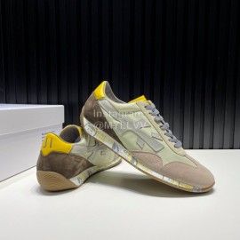 Premiata Vintage Leather Canvas Sneakers For Men