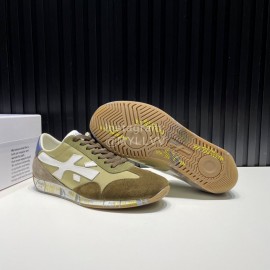 Premiata Vintage Leather Canvas Sneakers For Men Green