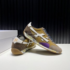 Premiata Vintage Leather Canvas Sneakers For Men Brown