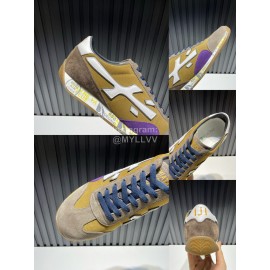 Premiata Vintage Leather Canvas Sneakers For Men Brown