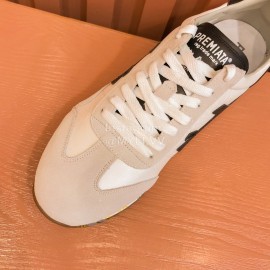 Premiata Vintage Cowhide Canvas Sneakers For Men Beige