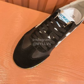 Premiata Vintage Cowhide Canvas Sneakers For Men Black