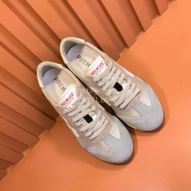 Premiata Vintage Cowhide Canvas Sneakers For Men Gray