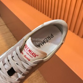 Premiata Vintage Cowhide Canvas Sneakers For Men Gray