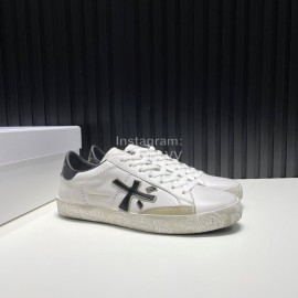 Premiata New Cowhide Canvas Sneakers For Men White