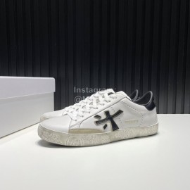 Premiata New Cowhide Canvas Sneakers For Men White