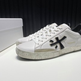 Premiata New Cowhide Canvas Sneakers For Men White