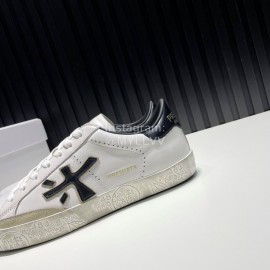 Premiata New Cowhide Canvas Sneakers For Men White