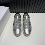 Premiata New Cowhide Canvas Sneakers For Men Silver