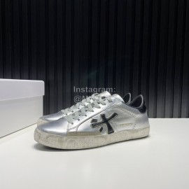 Premiata New Cowhide Canvas Sneakers For Men Silver