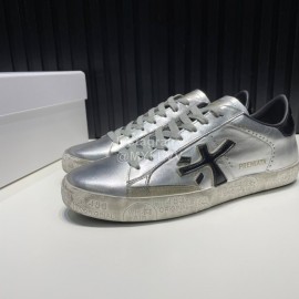 Premiata New Cowhide Canvas Sneakers For Men Silver