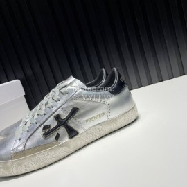 Premiata New Cowhide Canvas Sneakers For Men Silver