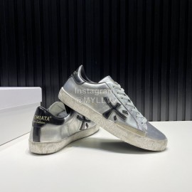 Premiata New Cowhide Canvas Sneakers For Men Silver