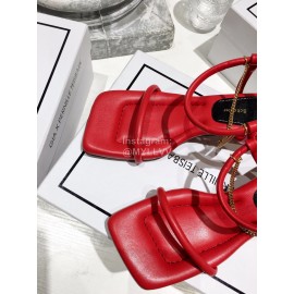 Proenza Schouler Summer Square Head Sheepskin High Heel Scandals For Women Red