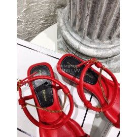 Proenza Schouler Summer Square Head Sheepskin High Heel Scandals For Women Red