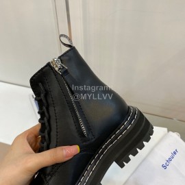 Proenza Schouler Autumn Winter New Leather Martin Boots For Women Black