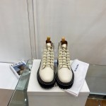 Proenza Schouler Autumn Winter New Leather Martin Boots For Women White