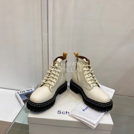 Proenza Schouler Autumn Winter New Leather Martin Boots For Women White