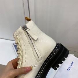 Proenza Schouler Autumn Winter New Leather Martin Boots For Women White