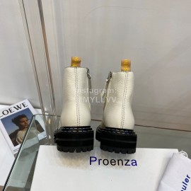 Proenza Schouler Autumn Winter New Leather Martin Boots For Women White