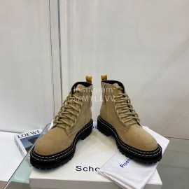 Proenza Schouler Autumn Winter New Leather Martin Boots For Women Brown