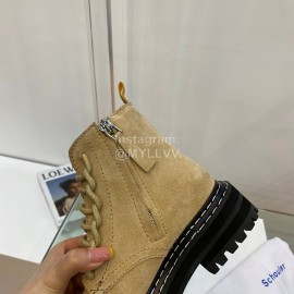 Proenza Schouler Autumn Winter New Leather Martin Boots For Women Brown