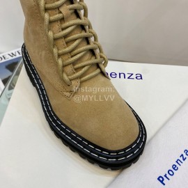 Proenza Schouler Autumn Winter New Leather Martin Boots For Women Brown