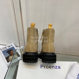 Proenza Schouler Autumn Winter New Leather Martin Boots For Women Brown