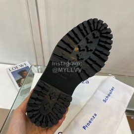 Proenza Schouler Autumn Winter New Leather Martin Boots For Women Brown