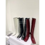 Proenza Schouler New Patent Leather Long Boots For Women Wine Red