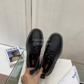 Proenza Schouler Autumn Winter Litchi Cattle Leather Shoes For Women Black