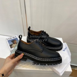 Proenza Schouler Autumn Winter Litchi Cattle Leather Shoes For Women Black