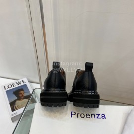 Proenza Schouler Autumn Winter Litchi Cattle Leather Shoes For Women Black