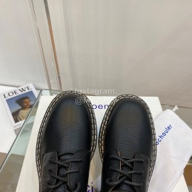 Proenza Schouler Autumn Winter Litchi Cattle Leather Shoes For Women Black