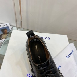 Proenza Schouler Autumn Winter Litchi Cattle Leather Shoes For Women Black