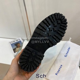 Proenza Schouler Autumn Winter Litchi Cattle Leather Shoes For Women Black